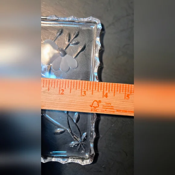 Princess House Crystal (Daisy) Trinket Dish Etched Vintage Pressed Glass Classic - Picture 3 of 5